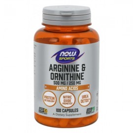 Arginină și ornitină 500 mg / 250 mg - NOW Foods, 250cps