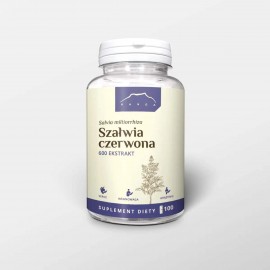 Salvie cu rădăcină roșie - Extract în capsule 700mg 100 capsule - Dan Shen - Salvia miltiorrhiza