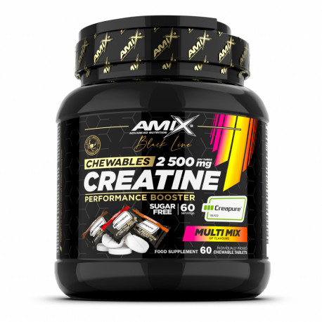 Black Line Creatine Creapure 2500 mg 60 comprimate masticabile fără zahăr