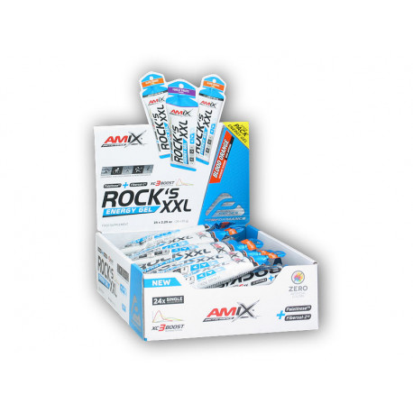 24x Rocks Energy Gel XXL cu cofeină 65g - portocale roșii